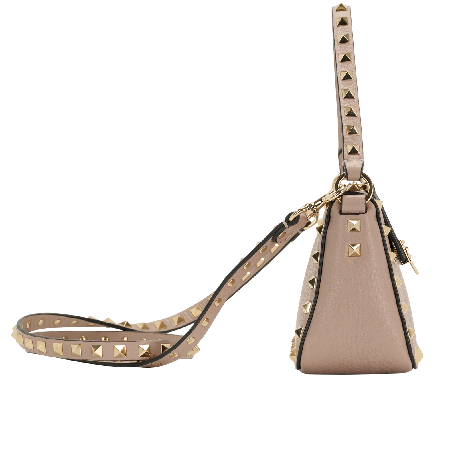 Rockstud Small Shoulder, &pound;650, Handbags, Pink, Leather, Side view